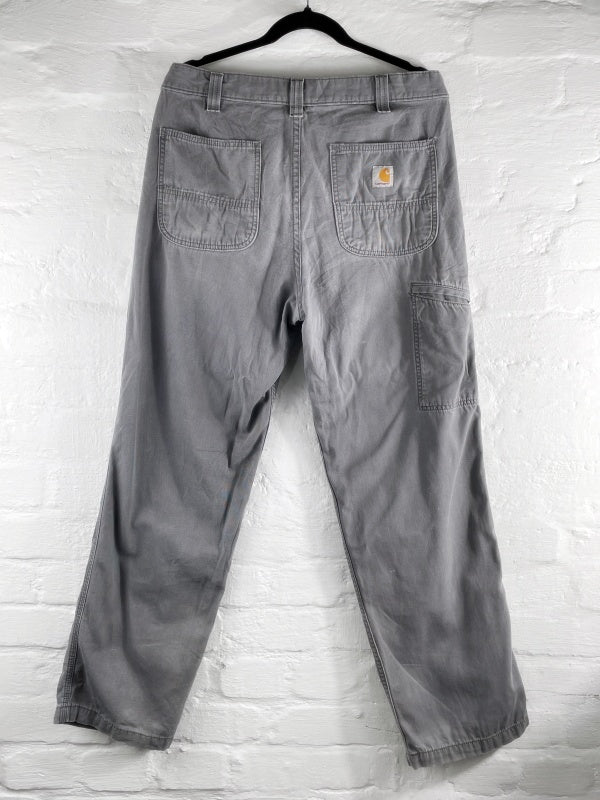 Carhartt Relaxed Fit Pants – Vintage Workwear Hose Grau, Größe W34 L32