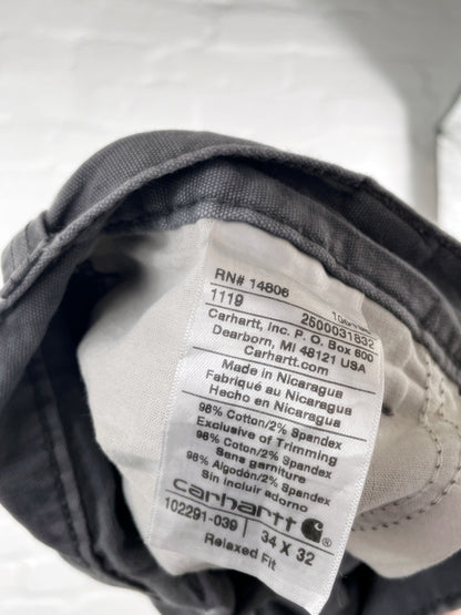 Carhartt Relaxed Fit Pants – Vintage Workwear Hose Grau, Größe W34 L32