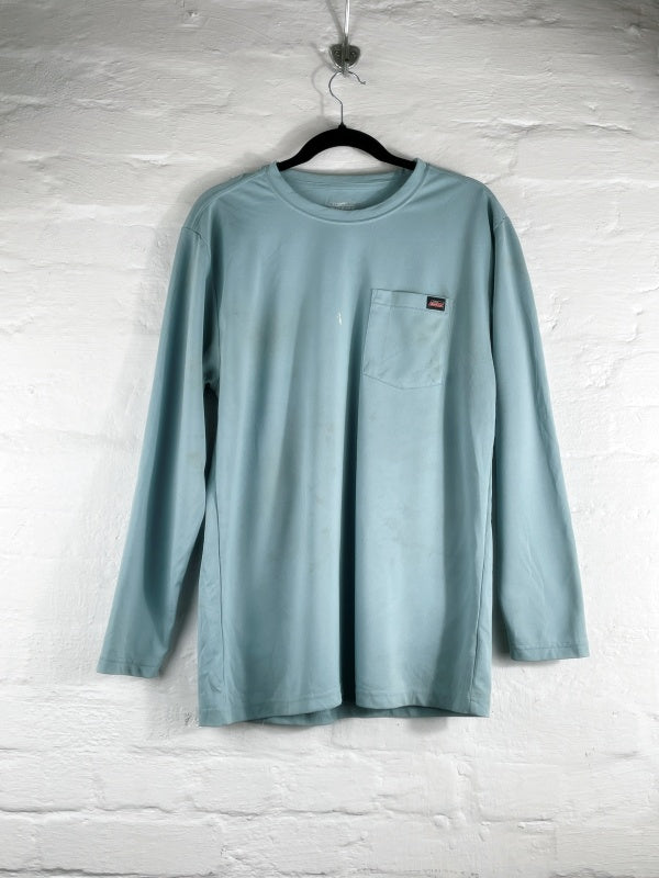Dickies Longsleeve Shirt – Vintage Workwear Top, Light Blue, Size M