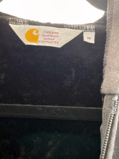 Carhartt Hoodie Retro Workwear – Rugged Outdoor Wear Thermo Sweat, Schwarz, Größe M