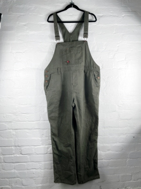 Dickies Retro Latzhose – Workwear Overall, Khaki, Größe 16 (W 16), Unisex
