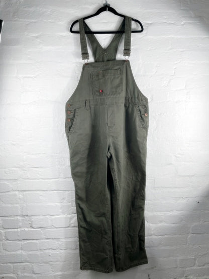 Dickies Retro Latzhose – Workwear Overall, Khaki, Größe 16 (W 16), Unisex