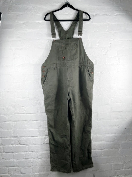 Dickies Retro Latzhose – Workwear Overall, Khaki, Größe 16 (W 16), Unisex