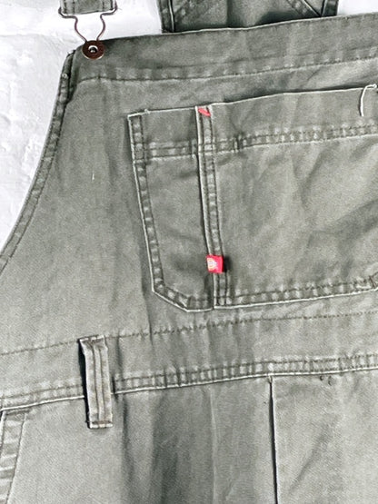 Dickies Retro Latzhose – Workwear Overall, Khaki, Größe 16 (W 16), Unisex