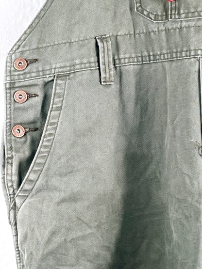 Dickies Retro Latzhose – Workwear Overall, Khaki, Größe 16 (W 16), Unisex