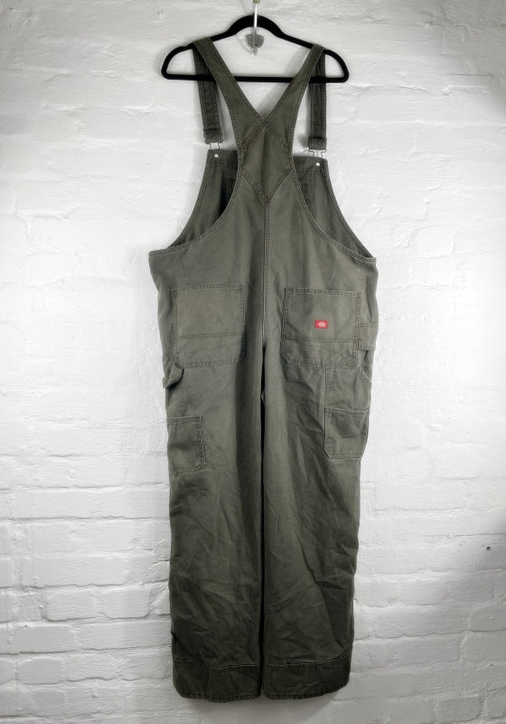 Dickies Retro Latzhose – Workwear Overall, Khaki, Größe 16 (W 16), Unisex