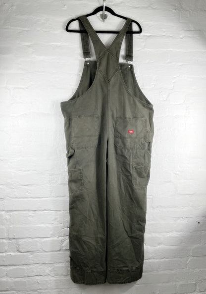 Dickies Retro Latzhose – Workwear Overall, Khaki, Größe 16 (W 16), Unisex