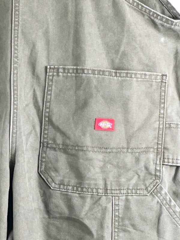 Dickies Retro Latzhose – Workwear Overall, Khaki, Größe 16 (W 16), Unisex