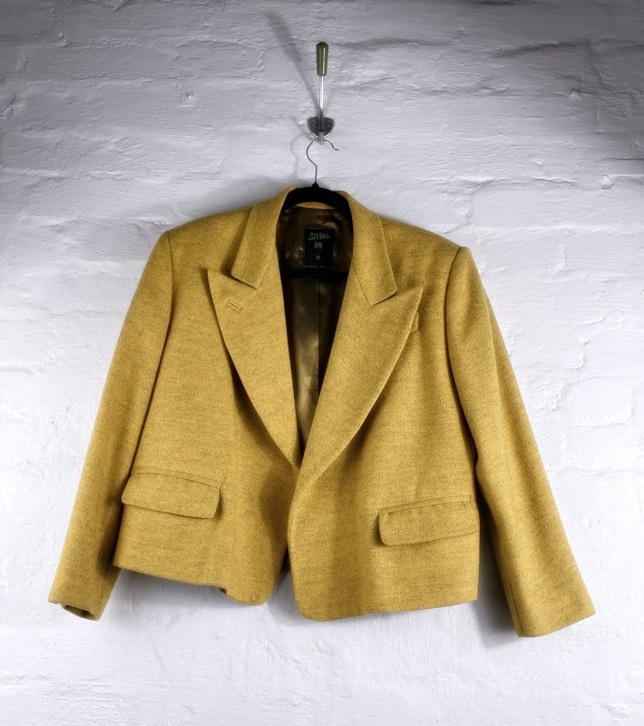 Jean Paul Gaultier Femme Blazer – Couture Edition, Senfgelb, Tailliert mit Gürtel, Made in Italy, Gr. 44