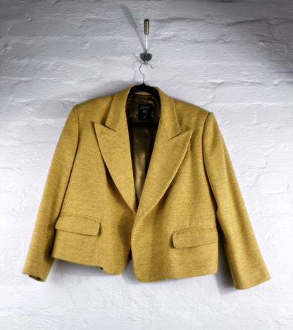 Jean Paul Gaultier Femme Blazer – Couture Edition, Senfgelb, Tailliert mit Gürtel, Made in Italy, Gr. 44