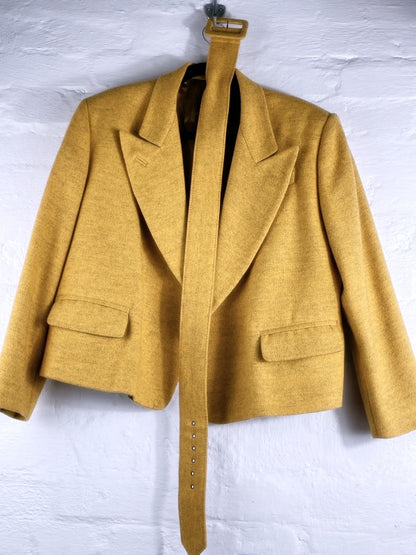 Jean Paul Gaultier Femme Blazer – Couture Edition, Senfgelb, Tailliert mit Gürtel, Made in Italy, Gr. 44