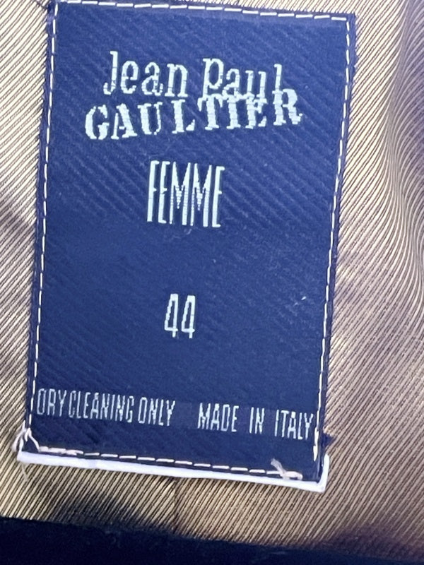 Jean Paul Gaultier Femme Blazer – Couture Edition, Senfgelb, Tailliert mit Gürtel, Made in Italy, Gr. 44