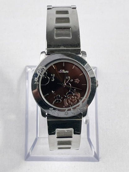 S.Oliver Damen Armbanduhr – Edelstahlarmband, florales Zifferblatt, Modell 15865