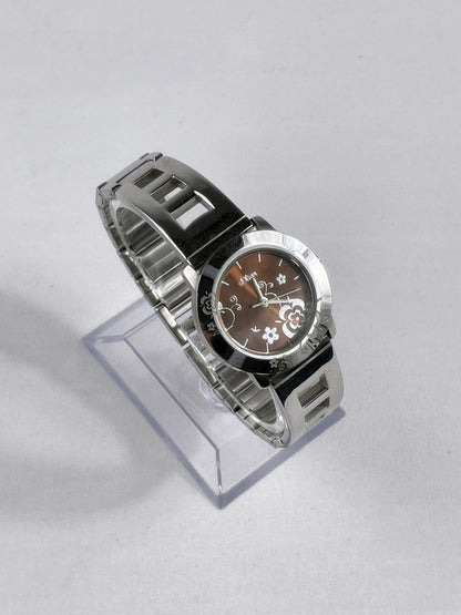 S.Oliver Damen Armbanduhr – Edelstahlarmband, florales Zifferblatt, Modell 15865