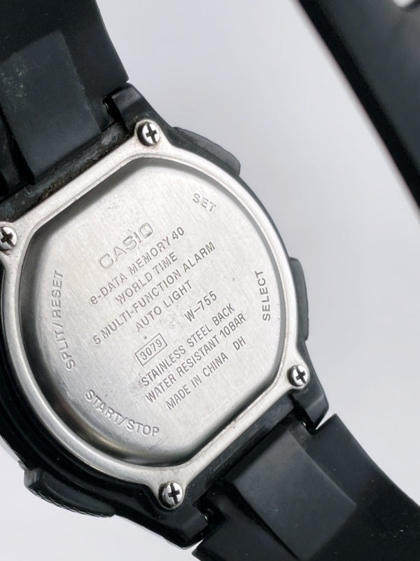 Casio W-755 Herrenarmbanduhr – Digital, Illuminator, 10BAR, Multifunktion