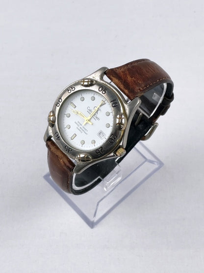 Calvin Klein Sport Quarzuhr – Edelstahl, Lederarmband, Datumsanzeige