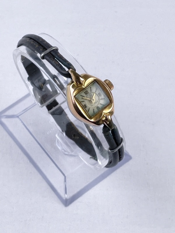 Damenarmbanduhr UMF Ruhla Vintage – 15 Rubis, Handaufzug, vergoldetes Gehäuse