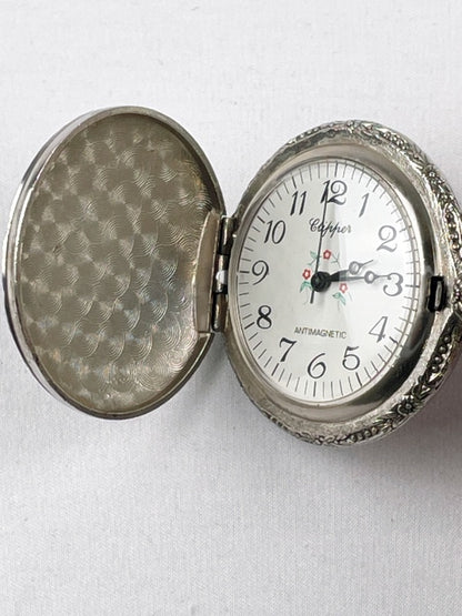 Clipper Taschenuhr Antimagnetic – Versilbertes Gehäuse mit Jagdmotiv