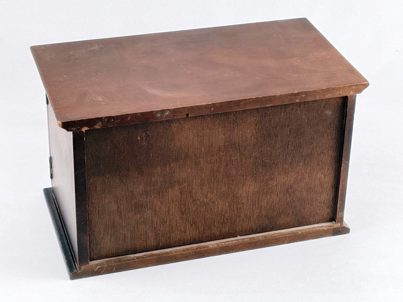 Holzschatulle Vintage Schmuckkästchen mit Schubladen und Tür, 70er/80er Jahre