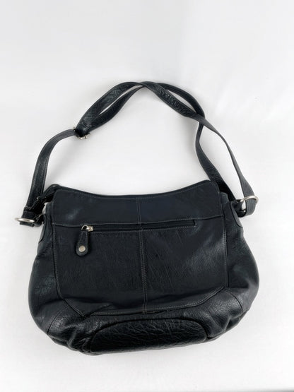Esprit Damen Handtasche Retro – Schwarz, Kunstleder, Schultertasche