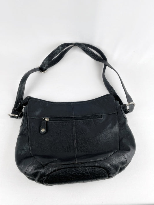 Esprit Damen Handtasche Retro – Schwarz, Kunstleder, Schultertasche