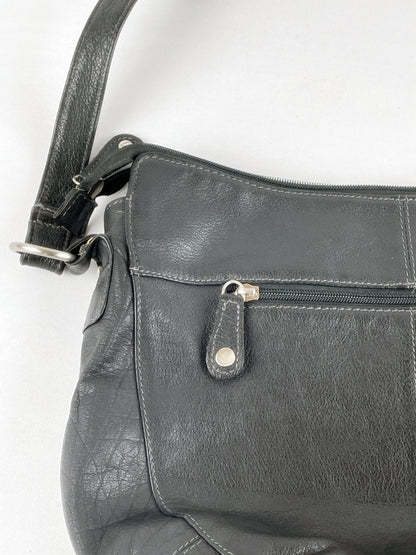 Esprit Damen Handtasche Retro – Schwarz, Kunstleder, Schultertasche