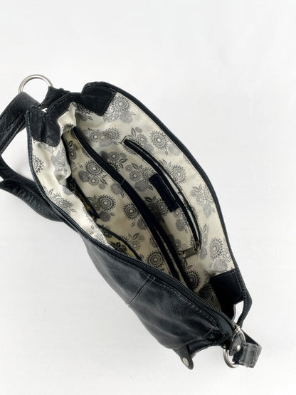 Esprit Damen Handtasche Retro – Schwarz, Kunstleder, Schultertasche