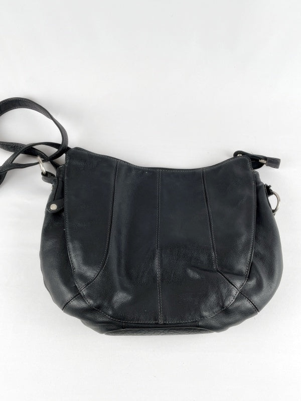Esprit Damen Handtasche Retro – Schwarz, Kunstleder, Schultertasche