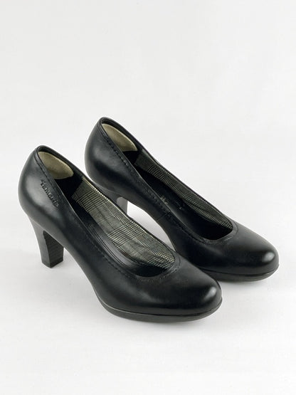 Tamaris Pumps – Schwarz, Echtleder, Größe 37, Klassische High Heels