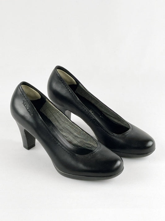 Tamaris Pumps – Schwarz, Echtleder, Größe 37, Klassische High Heels