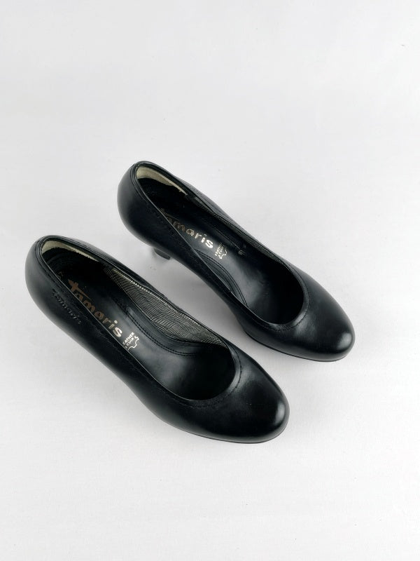 Tamaris Pumps – Schwarz, Echtleder, Größe 37, Klassische High Heels