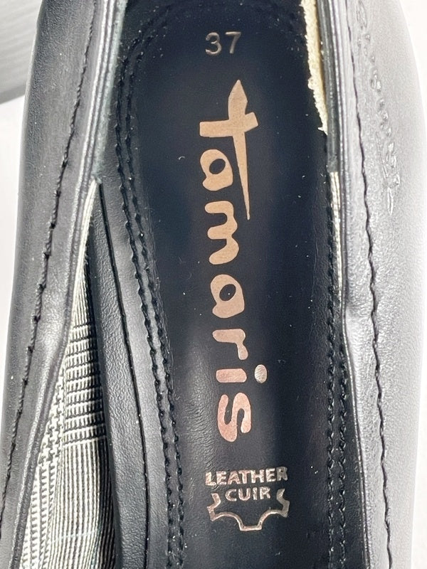 Tamaris Pumps – Schwarz, Echtleder, Größe 37, Klassische High Heels
