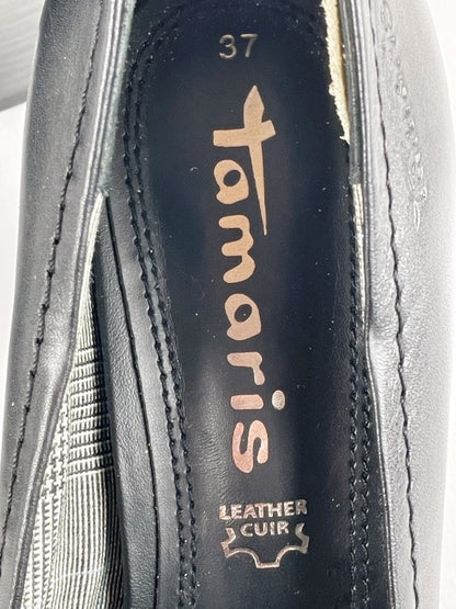 Tamaris Pumps – Schwarz, Echtleder, Größe 37, Klassische High Heels