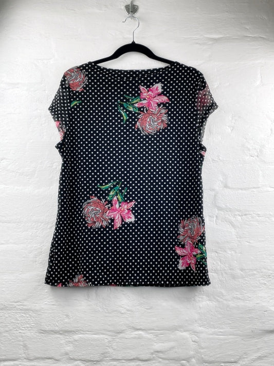 Damen Bluse s.Oliver Black Label – Punkte & Blumenmuster, Größe 44