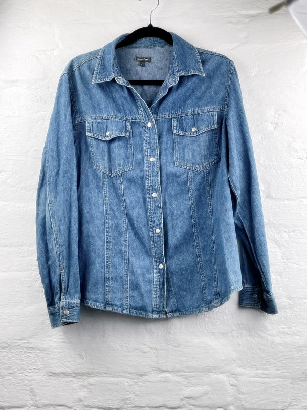 Damen Jeanshemd Street One Retro – Denim Bluse, Größe 40
