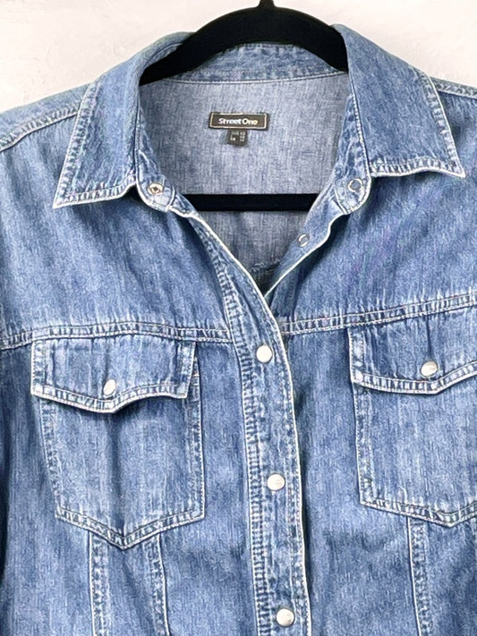 Damen Jeanshemd Street One Retro – Denim Bluse, Größe 40
