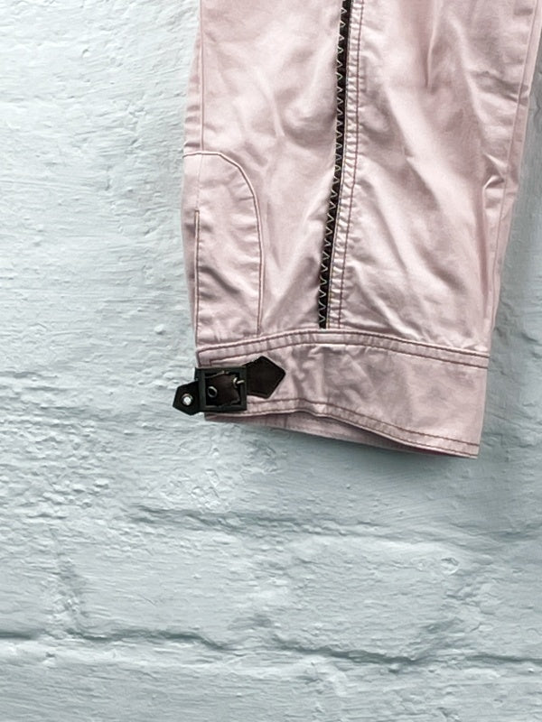 BIBA Damen Hose Retro – Rosa Caprihose, Gr. 38, Baumwoll-Stretch