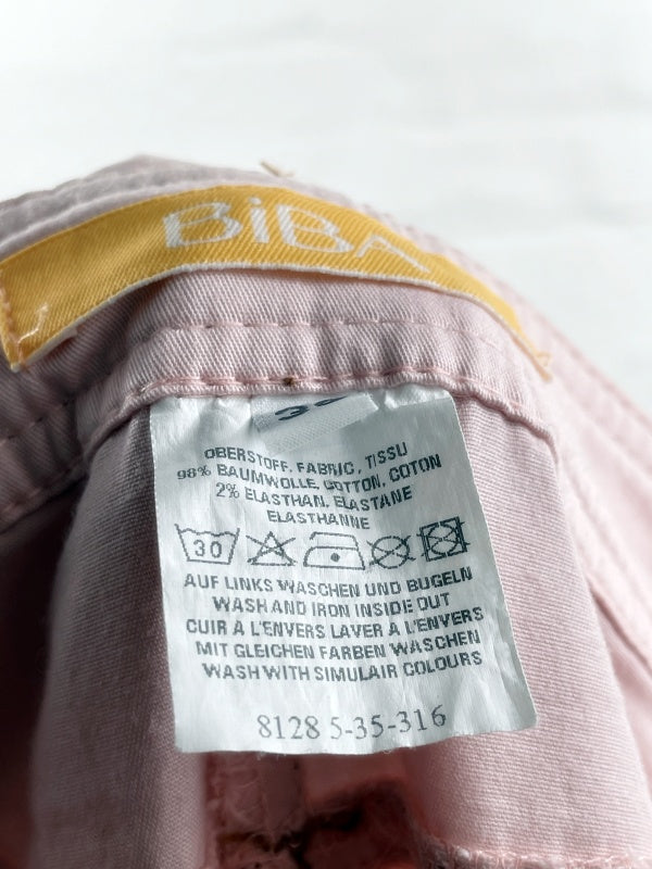 BIBA Damen Hose Retro – Rosa Caprihose, Gr. 38, Baumwoll-Stretch