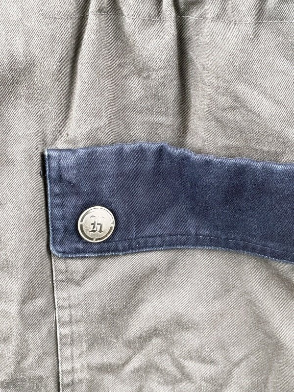 Harry Potter Jacke – Retro Hogwarts Slytherin College Style, Grau/Blau, Größe M