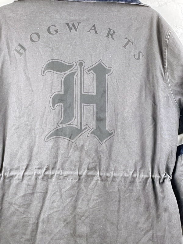 Harry Potter Jacke – Retro Hogwarts Slytherin College Style, Grau/Blau, Größe M