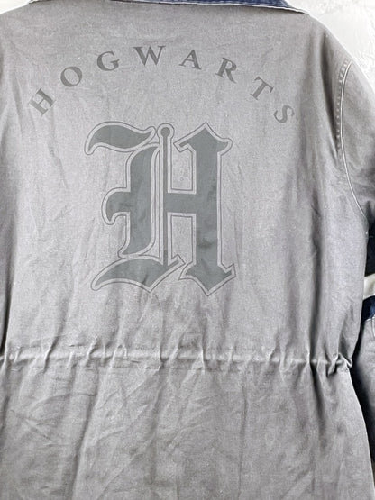 Harry Potter Jacke – Retro Hogwarts Slytherin College Style, Grau/Blau, Größe M