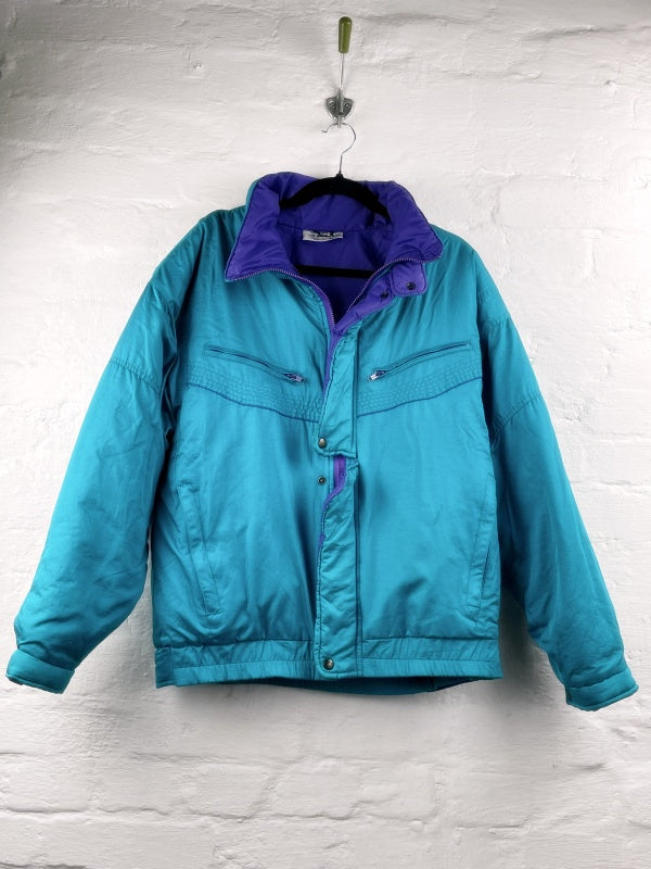 Opel Sportjacke by Top-Choice – 90s Retro Windbreaker in Türkis & Violett