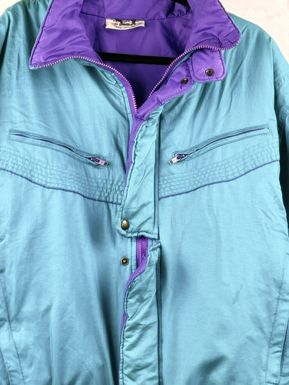 Opel Sportjacke by Top-Choice – 90s Retro Windbreaker in Türkis & Violett