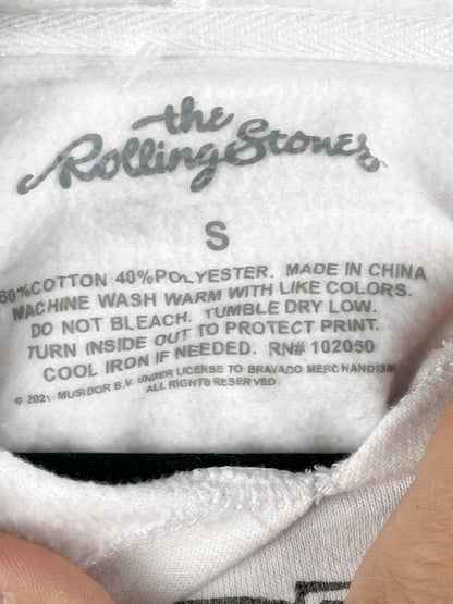 Rolling Stones Hoodie – In Concert Logo Print, Weiß, Official Merchandise