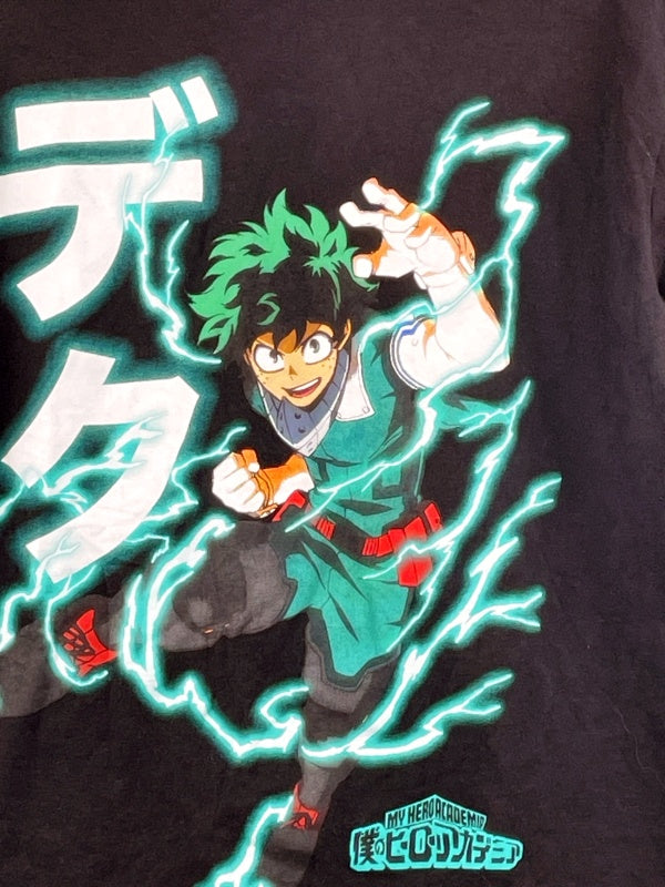 My Hero Academia Retro T-Shirt – Deku Lightning Print, Unisex, Größe M