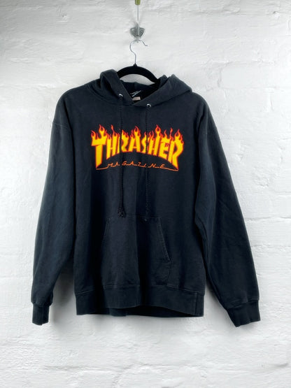 Thrasher Magazine Retro Hoodie – Flame Logo Print, Unisex, Größe S