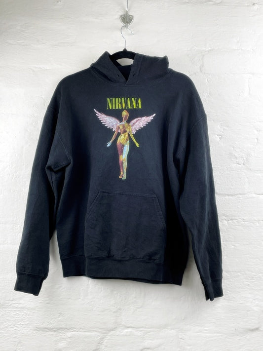 Nirvana Retro Hoodie – In Utero Angel Print, Unisex, Größe S