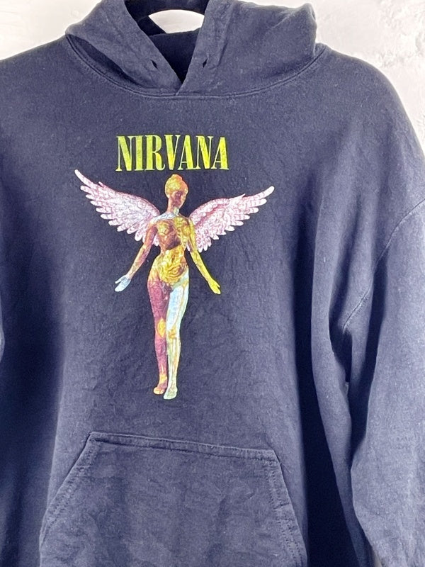 Nirvana Retro Hoodie – In Utero Angel Print, Unisex, Größe S