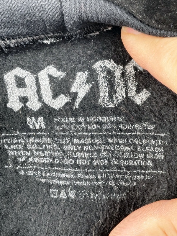 AC/DC Retro Hoodie – Classic Logo Print, Unisex, Größe M