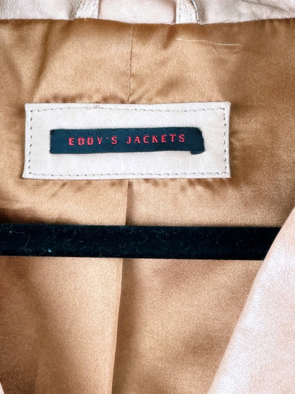 Eddy’s Jackets Retro Lederjacke – Cognacbraun, Nietenkragen, Größe XXL